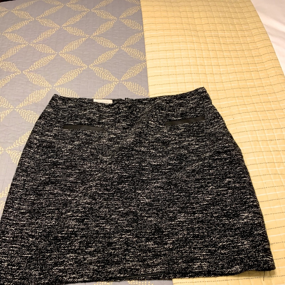 Talbots Tweed Skirt w/ Leather details